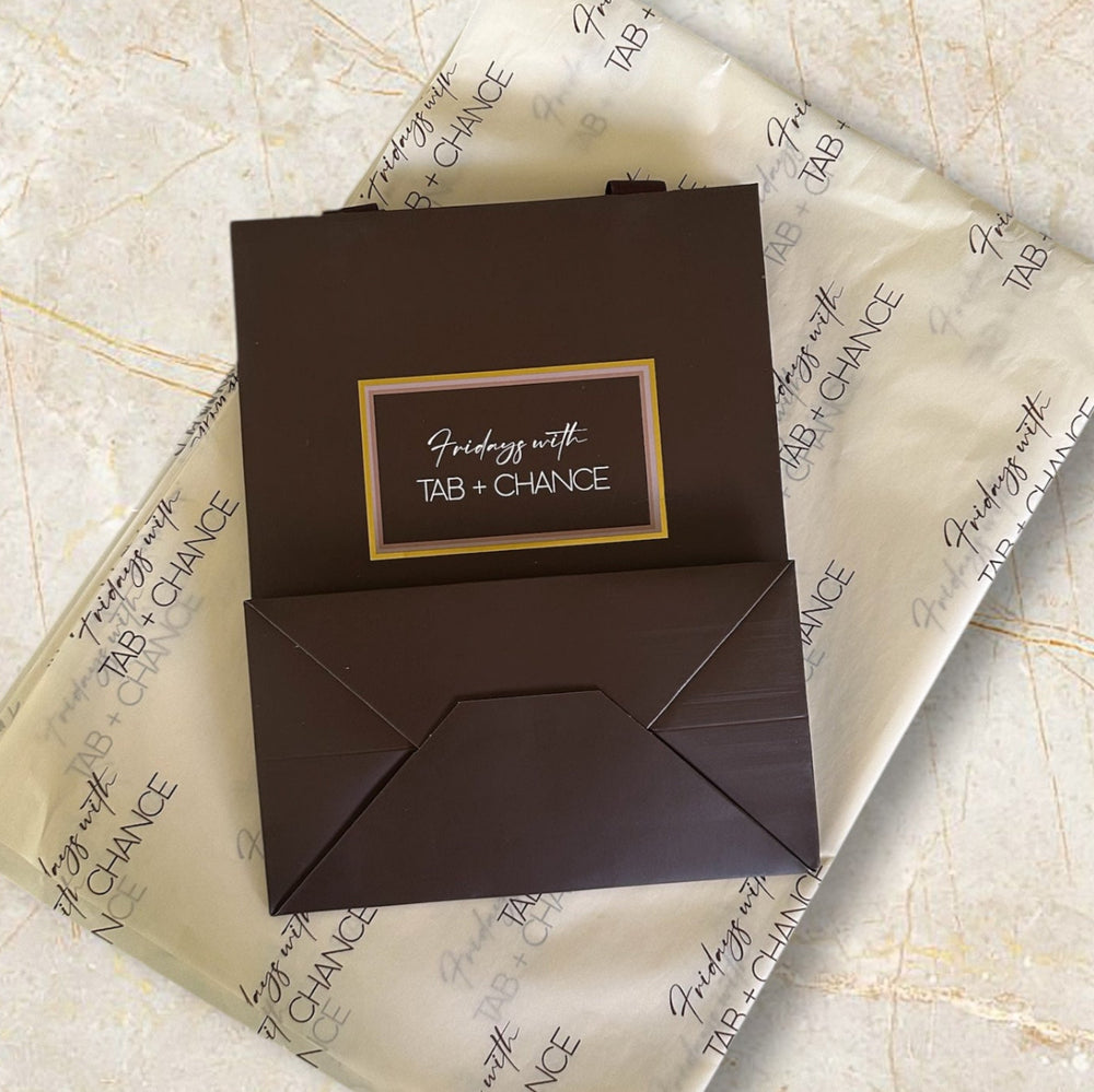 FRIDAYS WITH TAB & CHANCE GIFT BAG + TISSUE